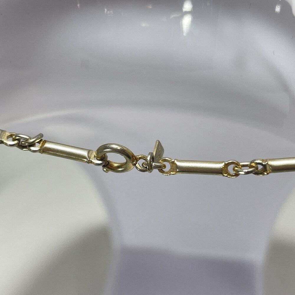 Sarah Coventry Faux Pearl Gold Tone Necklace 13” Vintage Signed - Picture 3 of 6